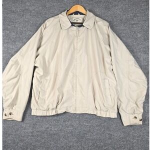 Aberdeen Collection Mens Beige Casual Comfort Full Zip Bomber Jacket XL